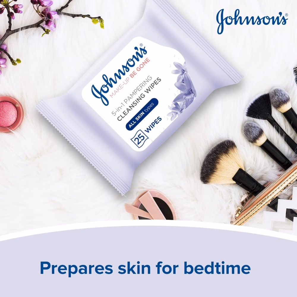 Johnsons 5 in 1 Pampering Cleansing Wipes 25 Pack 2