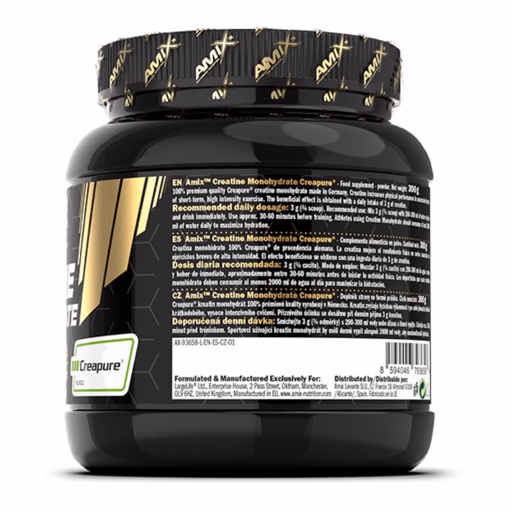 Amix Black Creatine Monohydrate Creapure Powder 300g 3