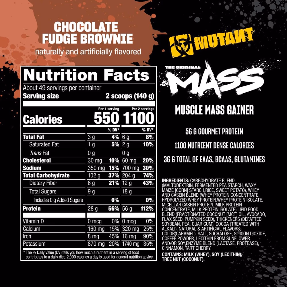 Mutant Muscle Mass Gainer Choco Fudge Brownie 15Lb 4