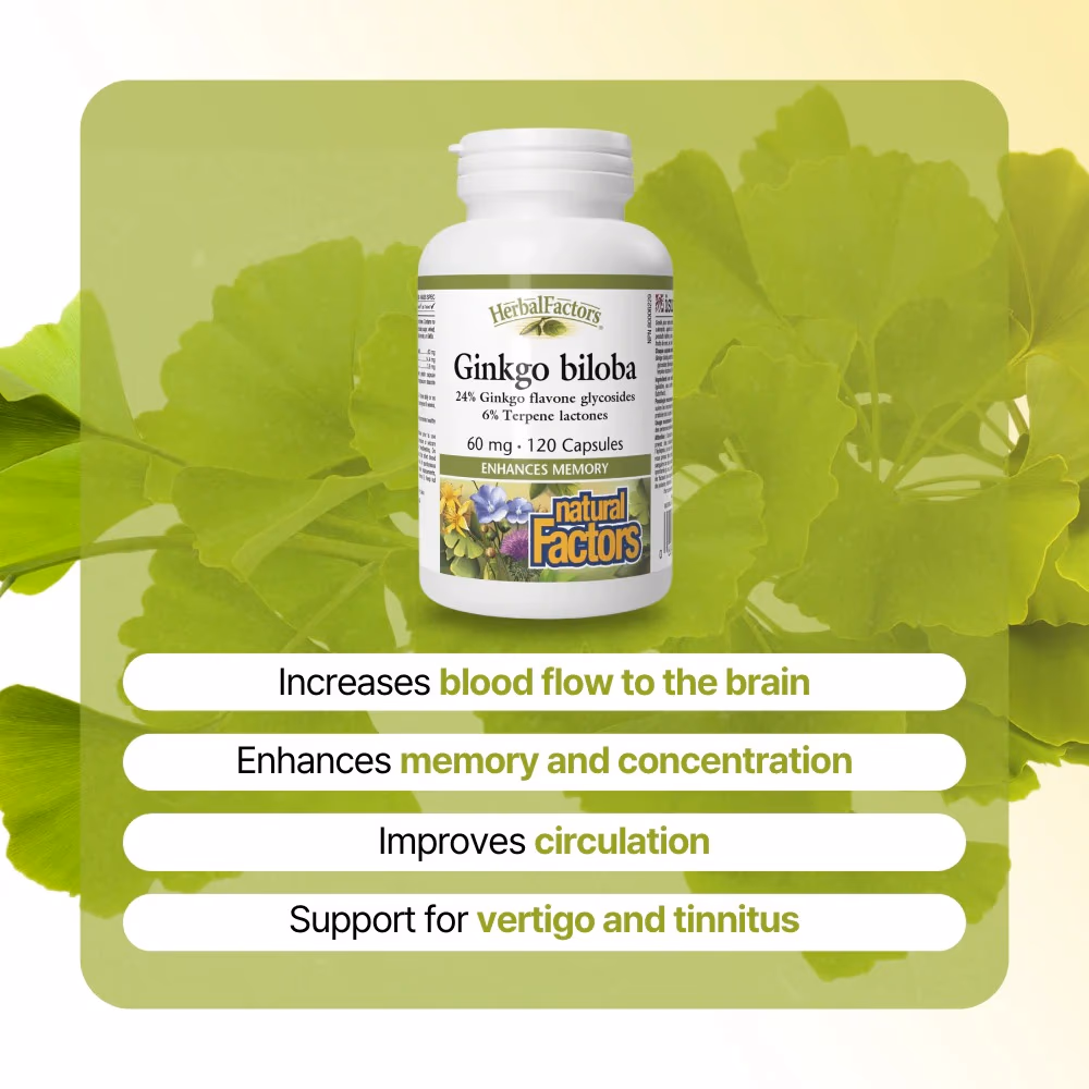 Natural Factors Ginkgo Biloba 60 Mg 120 Capsules 2