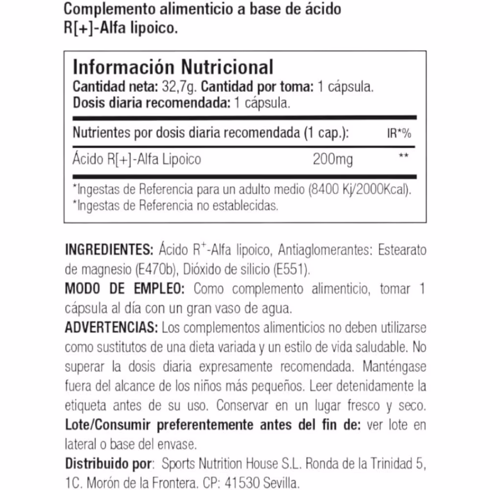 Starlabs R[+]-Alpha Lipoic Acid 60 Capsules 3