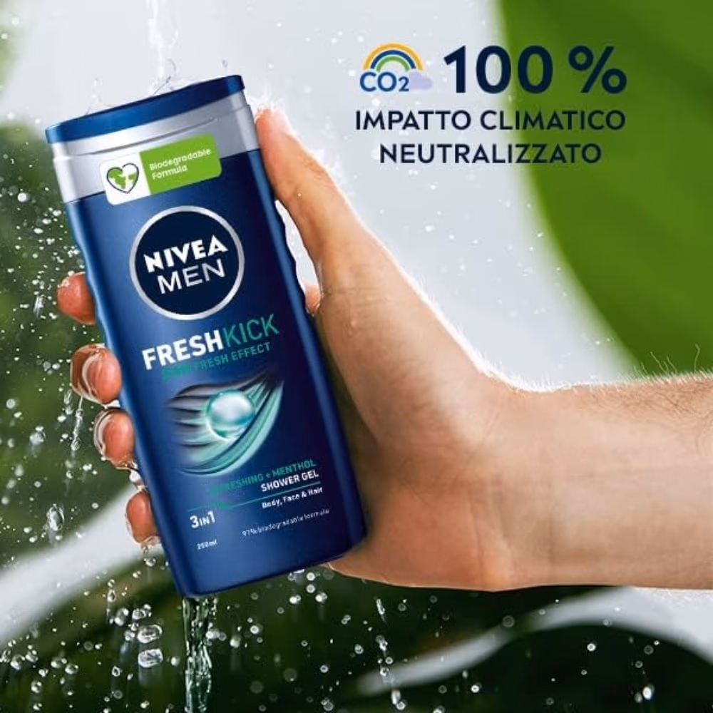 nivea men freshkick 3 in 1 shower gel 250ml 3