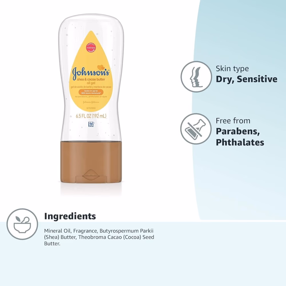 Johnsons Shea and Cocoa Butter Oil Gel 192ml  4