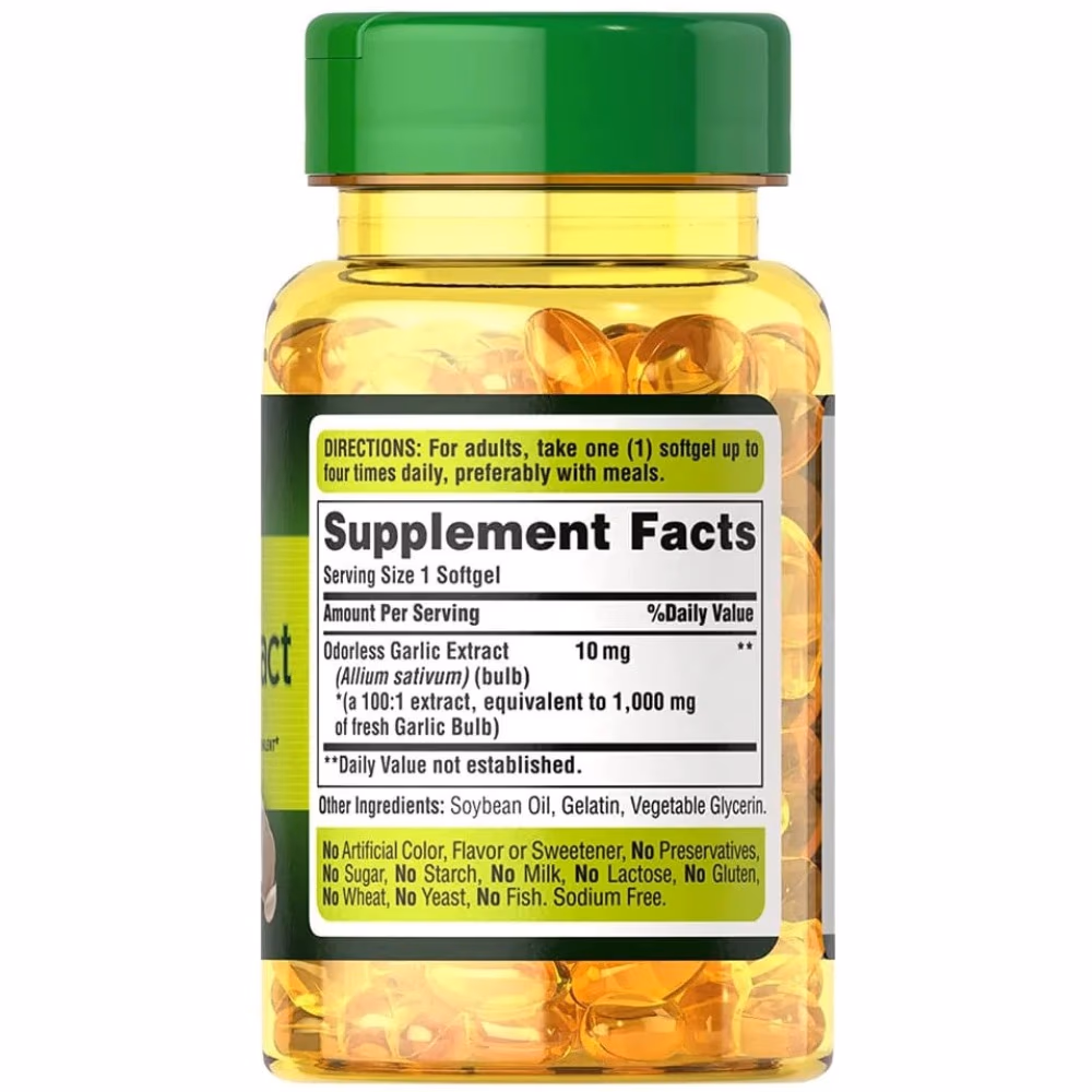 Puritans Pride Odorless Garlic 1000 mg – 100 Softgels 2