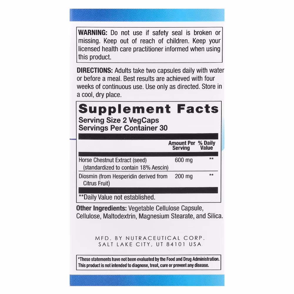 Body Gold Venastat Leg Circulation 60 Vegetarian Capsules 2