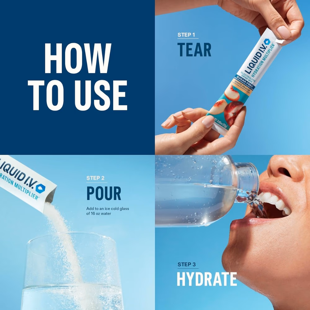 Liquid IV Hydration Multiplier  White Peach Sugar Free-14 Servings 3