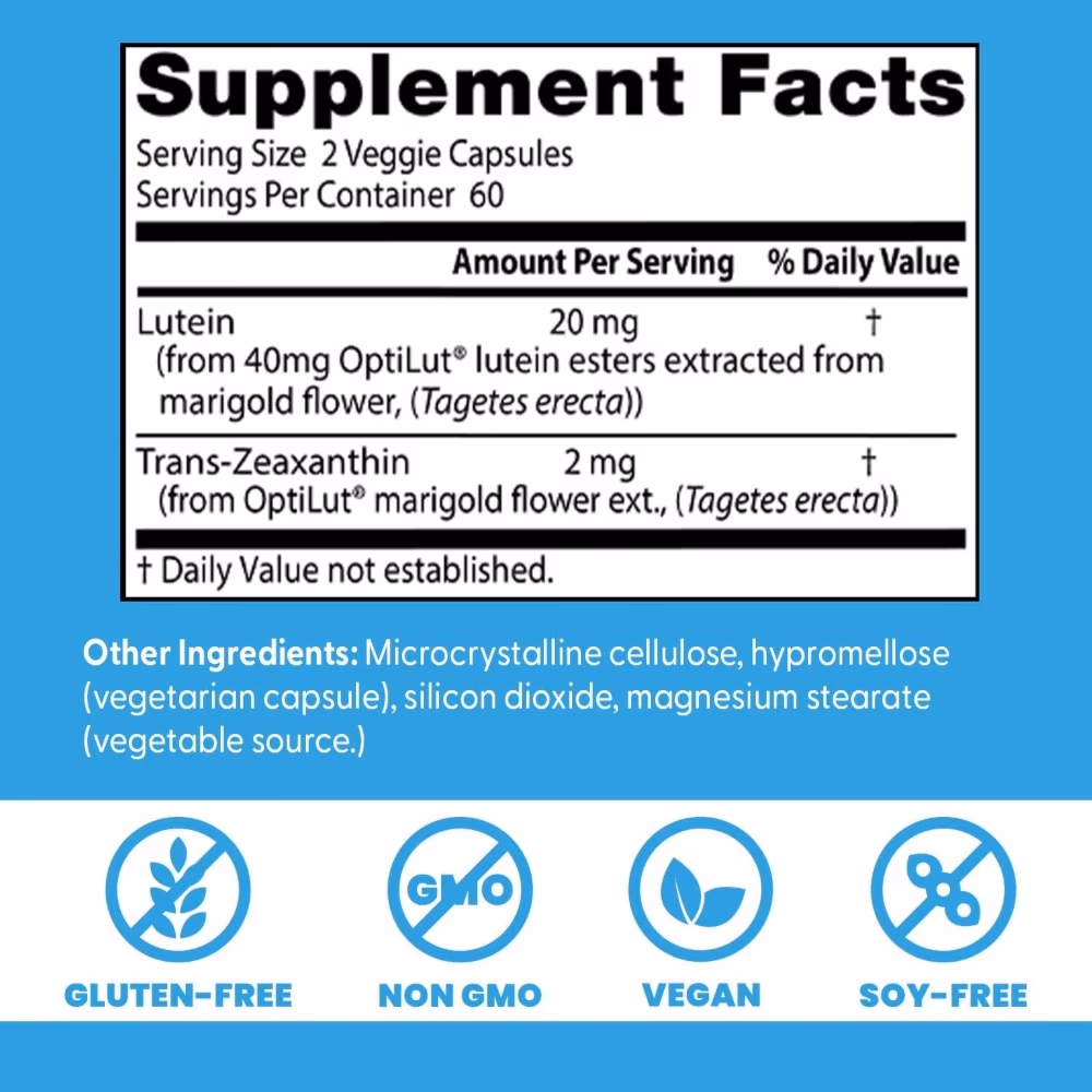 Doctor's Best Lutein with OptiLut 20mg - 120 Vegetarian Capsules 3