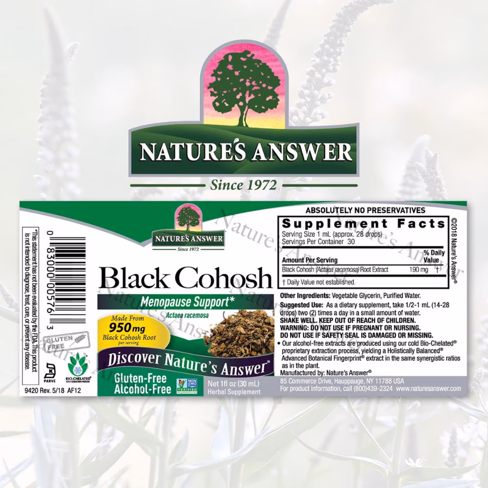 Natures Answer Black Cohosh 950mg Drops 30ml 3