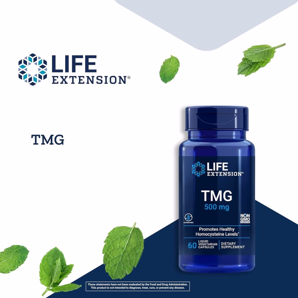 Life Extension TMG 500mg 60 Vegetarian Capsules 3