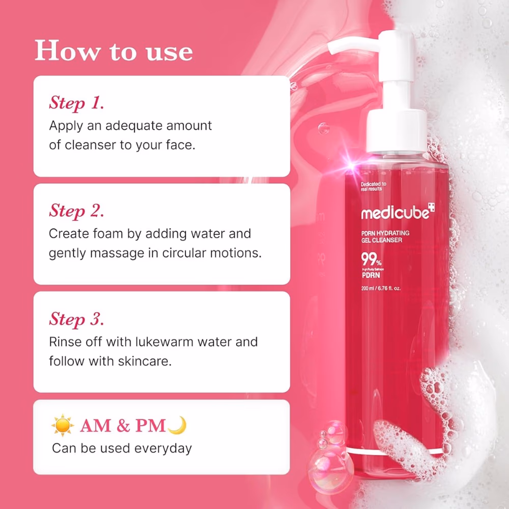 Medicube PDRN Hydrating Gel Cleanser 200ml 4