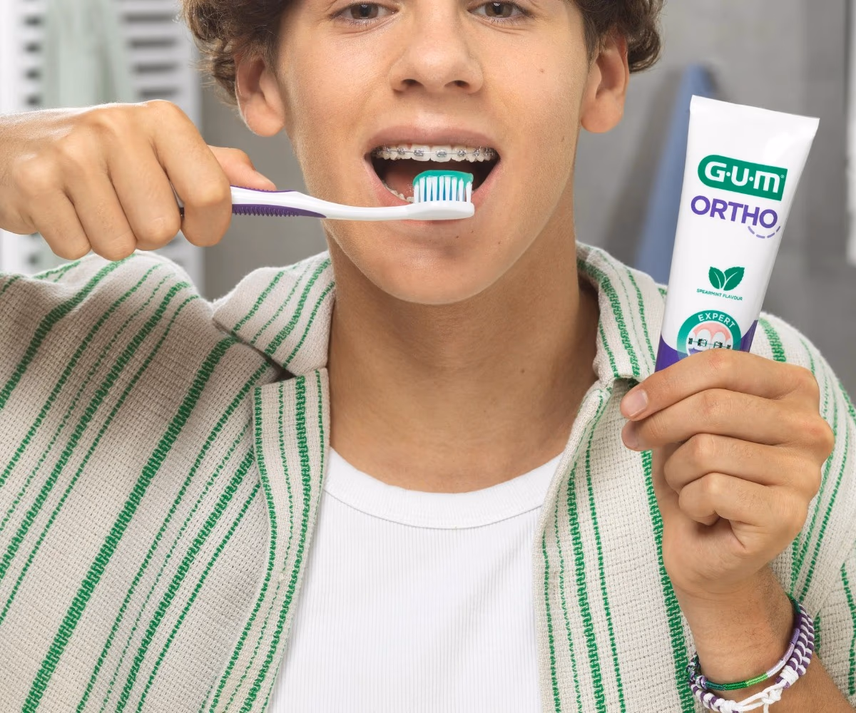 GUM Ortho Spearmint Toothpaste Gel 75ml with Fluoride 4