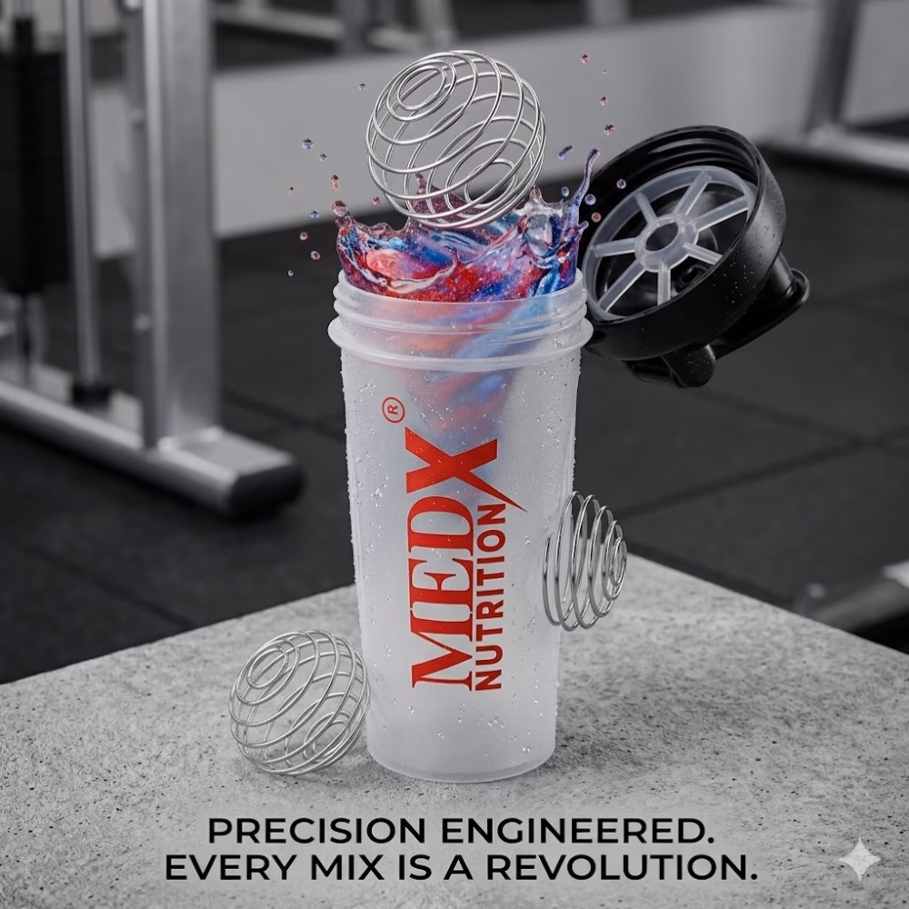  MedX Shaker Bottle for Protein Mixes 600ml - White 2