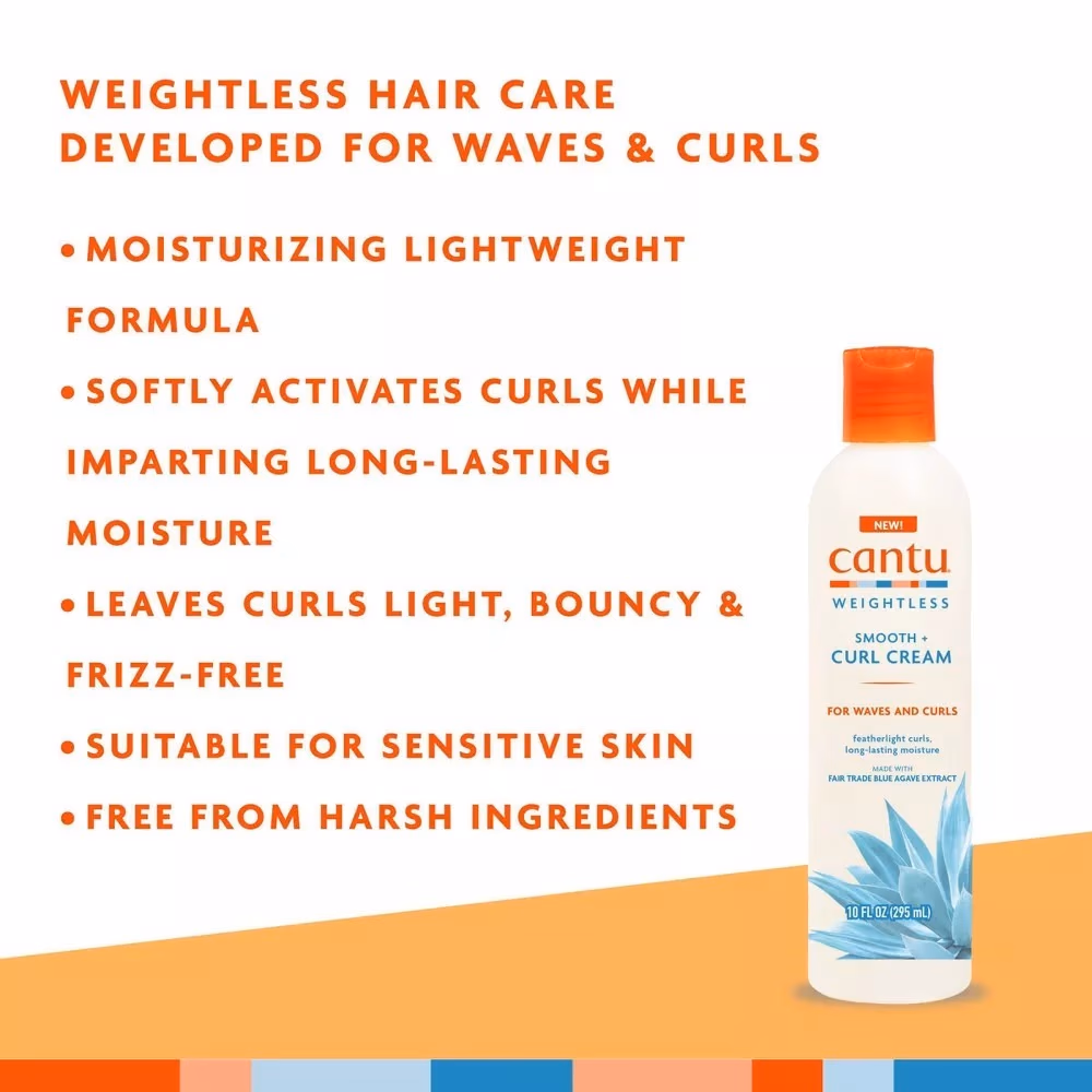 Cantu Weightless Smooth Curl Cream for Waves & Curls 295ml 3