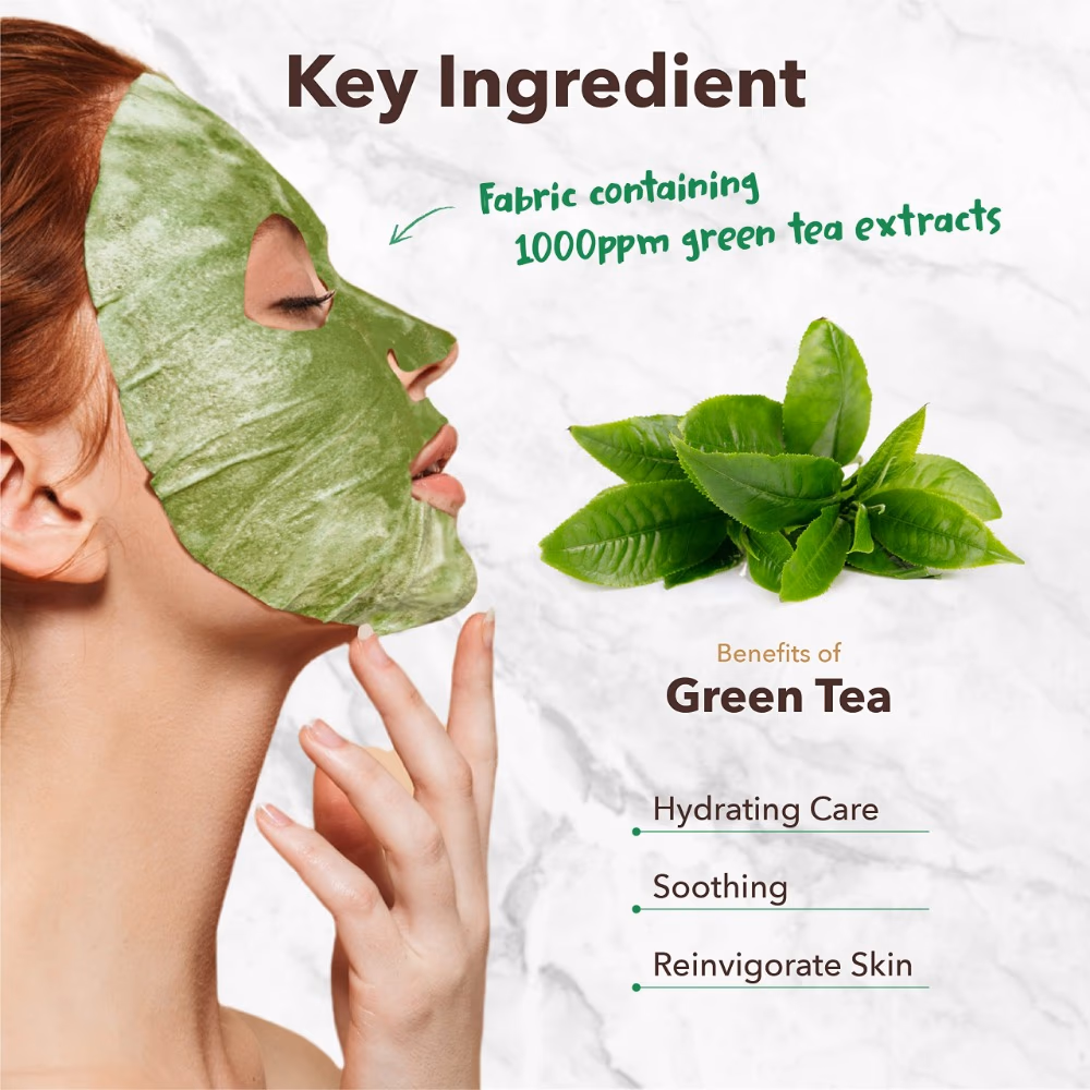 Purederm Deep Purifying Green O2 Bubble Mask Green Tea 25gm 3