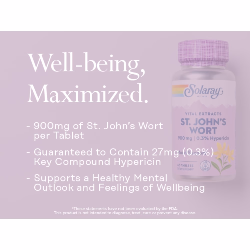 Solaray St. John's Wort 900mg 60 Tabs 3