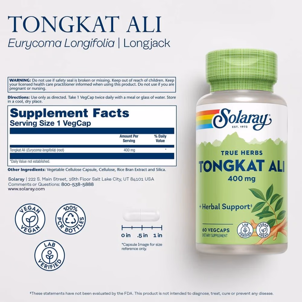 Solaray Tongkat Ali 400mg 60 Veg Caps 2