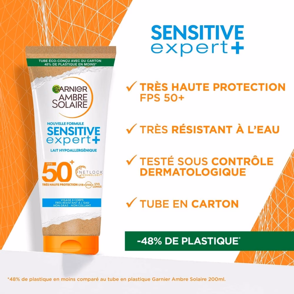 Garnier Ambre Solaire Sens Expert Lait 50+ 200ML 3