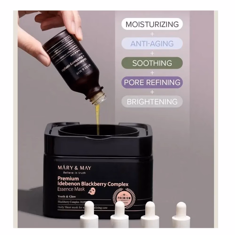 Mary & May Idebenone Blackberry Essence Mask 250g 5