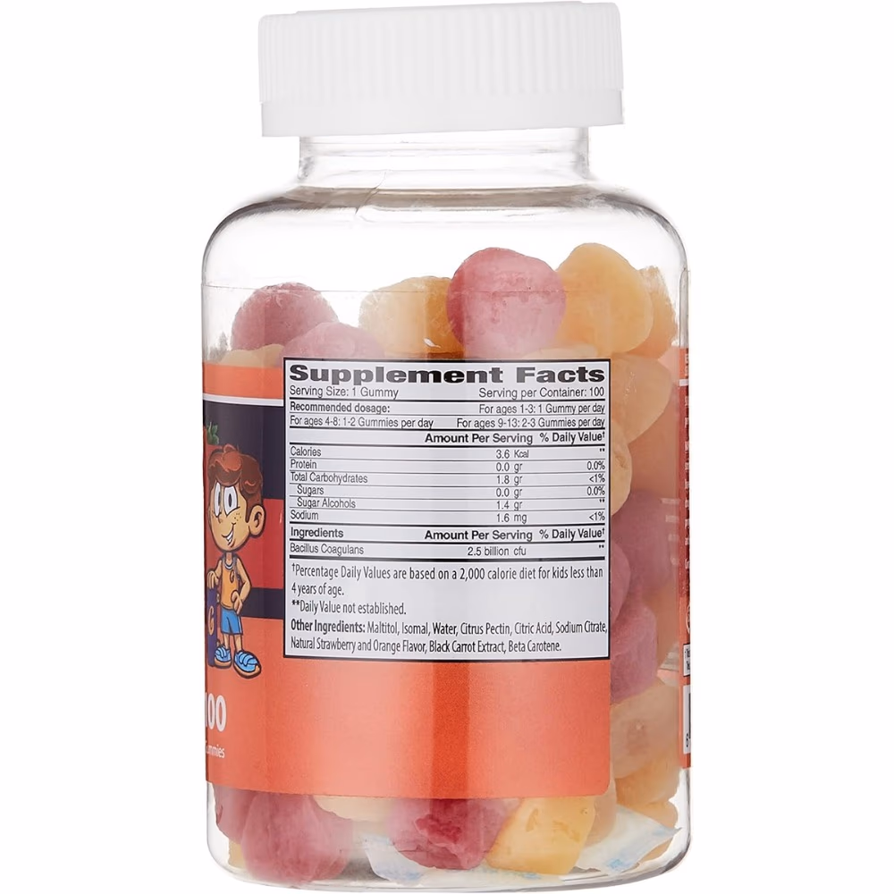 The Gummies Kids Probiotic Vitamin Strawberry Orange -100 Gummies 3
