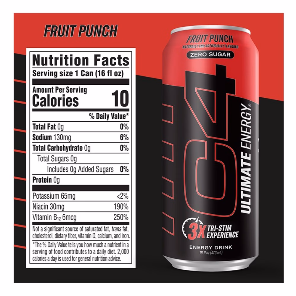 Cellucor C4 Ultimate Energy RTD Fruit Punch - 473ml 2