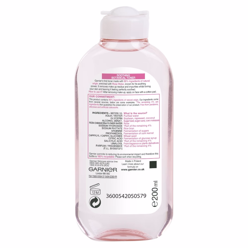 Garnier SkinActive Rose Soothing Toner 200ml 2