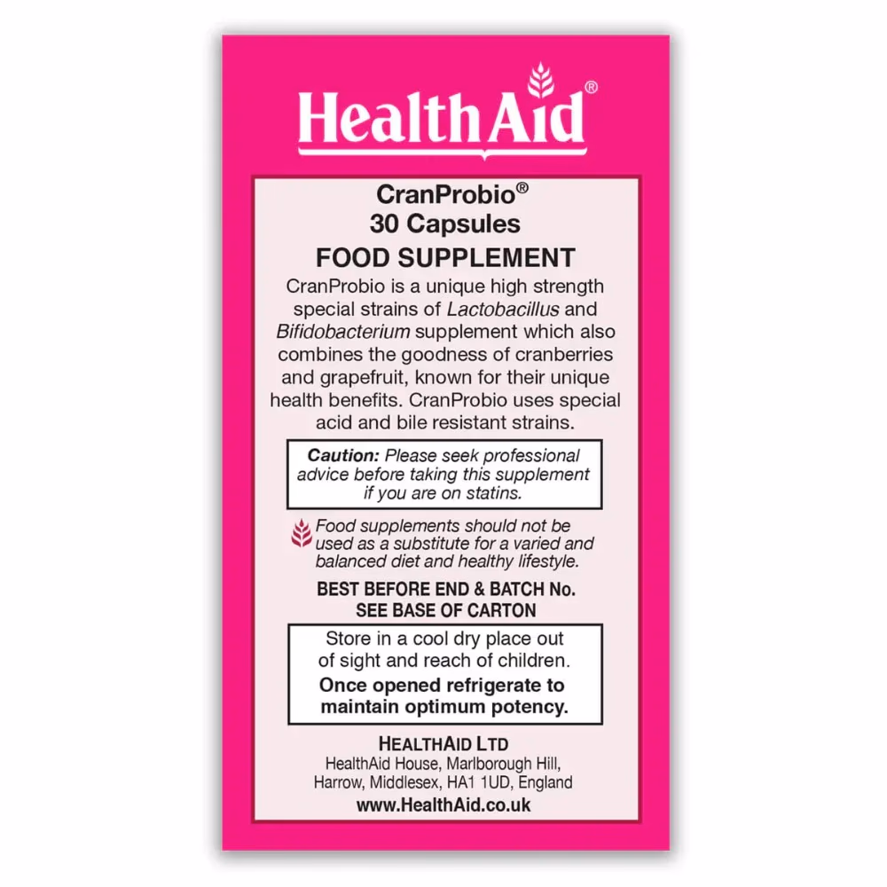 HealthAid CranProbio 30 Capsules  2