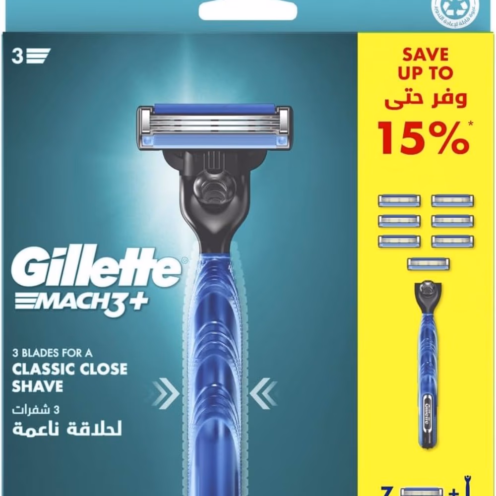 Gillette Mach3+ 7 Blades + 1 Handle 3