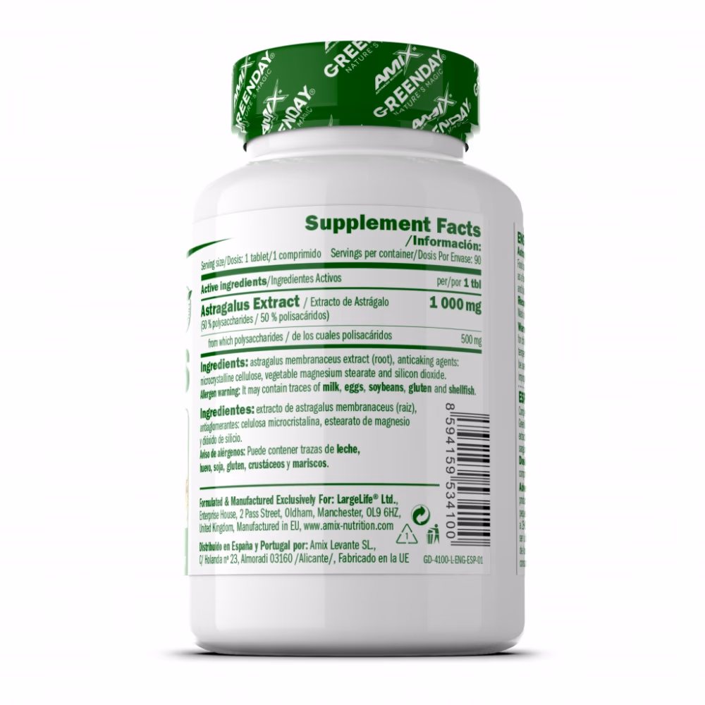 Amix GreenDay Astragalus Extract 1000mg 90 Tablets 2