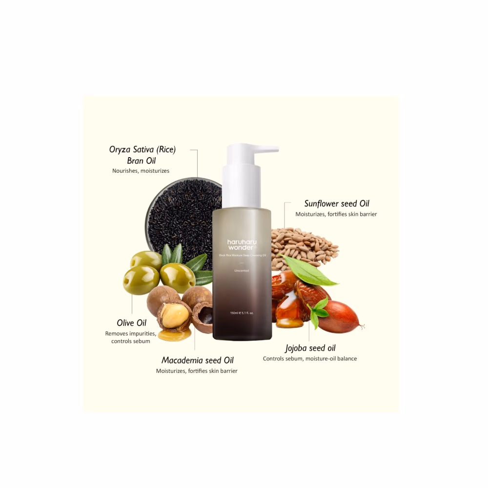 Haruharu Wonder Black Rice Moisture Deep Cleansing Oil 150ml 4