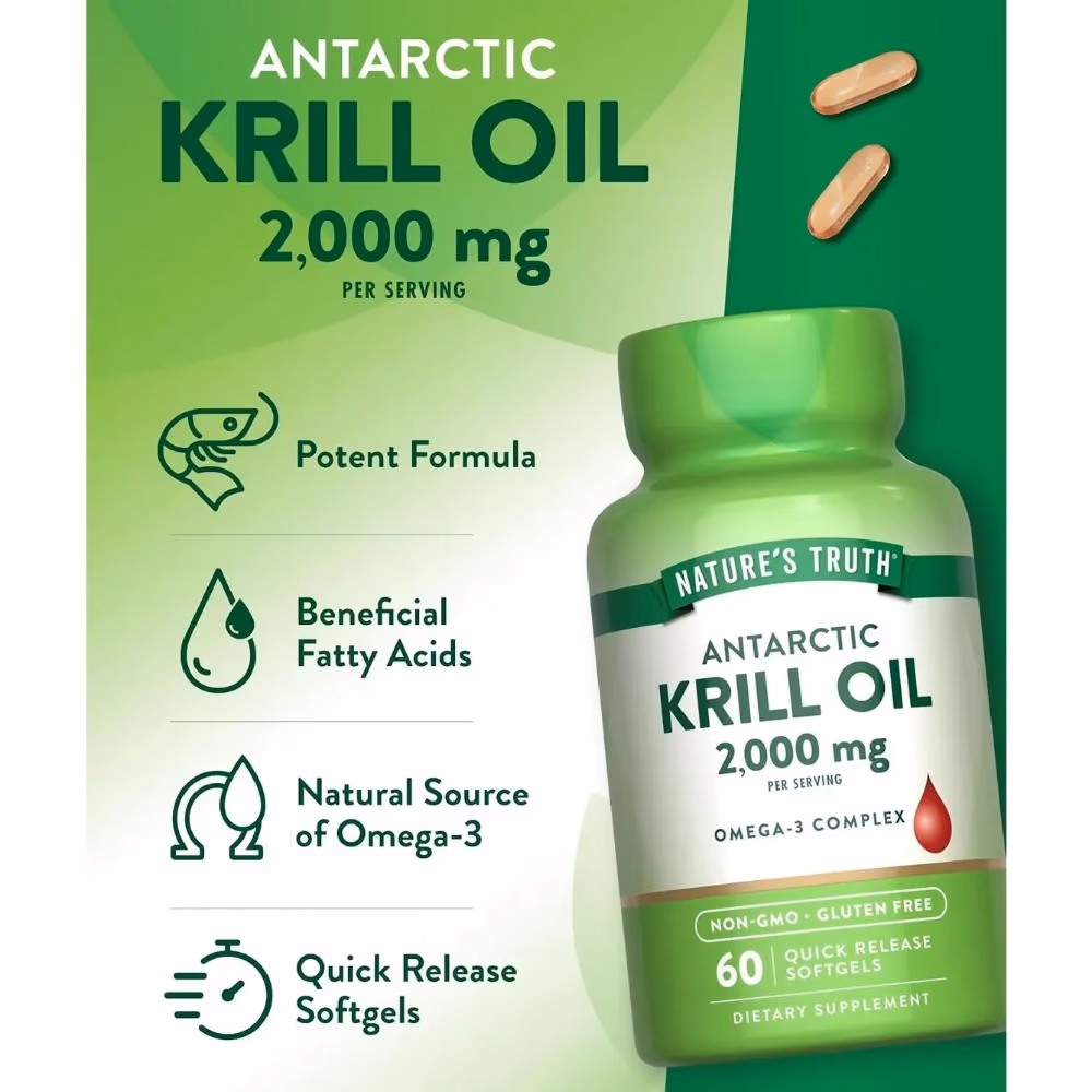 Natures Truth Red Krill Oil 2000Mg - 60 Softgels 3