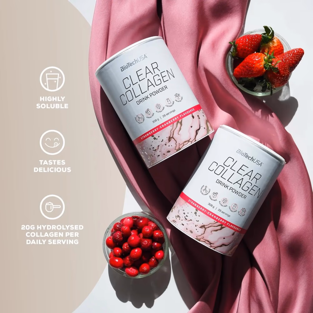 BioTechUSA Clear Collagen Drink Powder Strawberry - 308gm 5