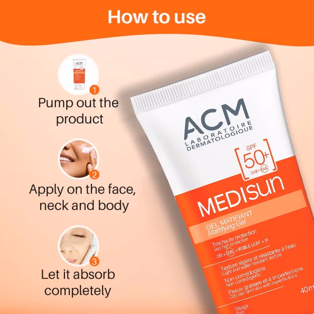 ACM Medisun SPF 50+ Mattifying Gel – 40ml | High Protection Sunscreen for Oily & Combination Skin 3
