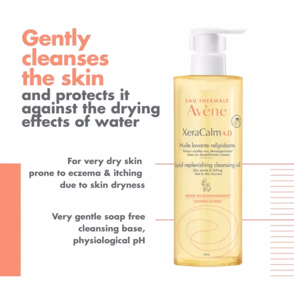 Avene XeraCalm A.D Lipid-Replenishing Cleansing Oil – 400ml | Gentle Daily Cleanser for Very Dry, Sensitive & Atopic Skin 2