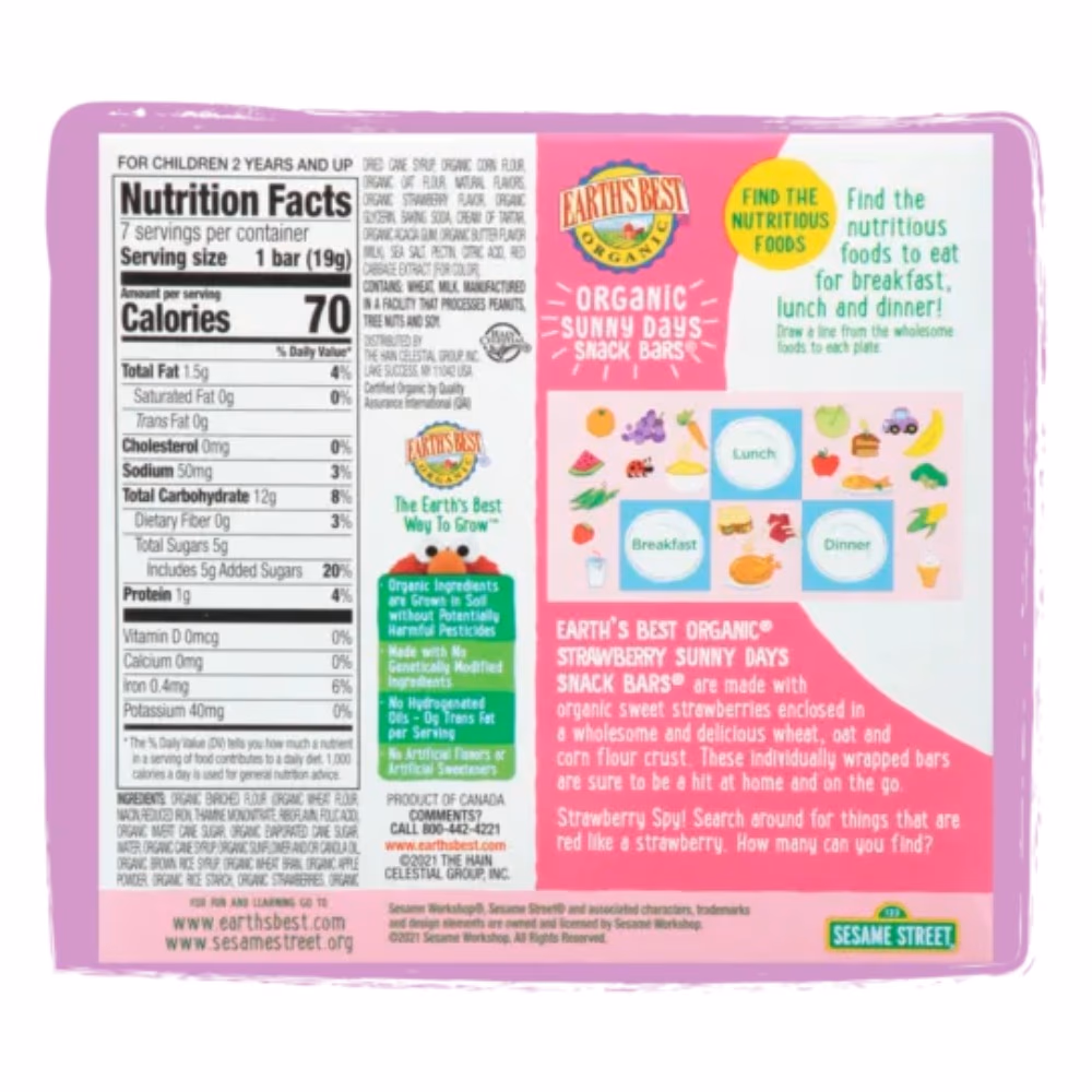 Earth’s Best Organic Strawberry Snack Bars – 133g | Healthy Organic Cereal Bars for Kids & Toddlers 3
