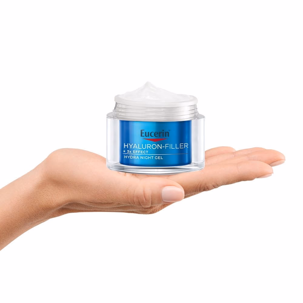 Eucerin Hyaluron-Filler 3x Effect Ultimate Light Night Cream – 50ml | Anti-Aging Moisturiser with Hyaluronic Acid, Glycolic Acid & Enoxolone 5