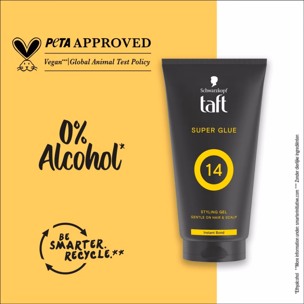 Schwarzkopf Taft Super Glue Styling Gel – 150ml | Extreme Hold Hair Gel for Long-Lasting Styles 2