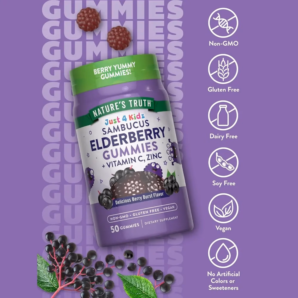 Nature's Truth Kids Black Elderberry - 50 Gummies 3