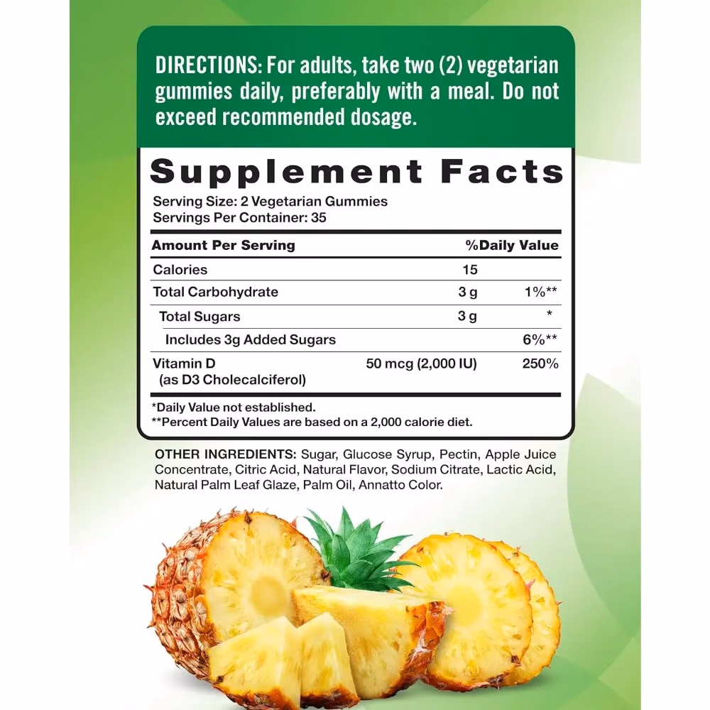 Natures Truth Extra Strength Vitamin D3 2000 IU Gummies - 70 Gummies 2