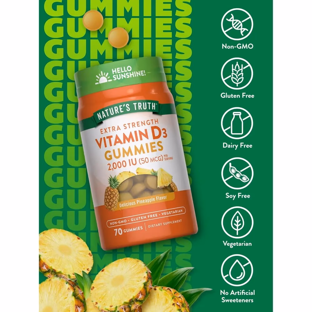 Natures Truth Extra Strength Vitamin D3 2000 IU Gummies - 70 Gummies 4