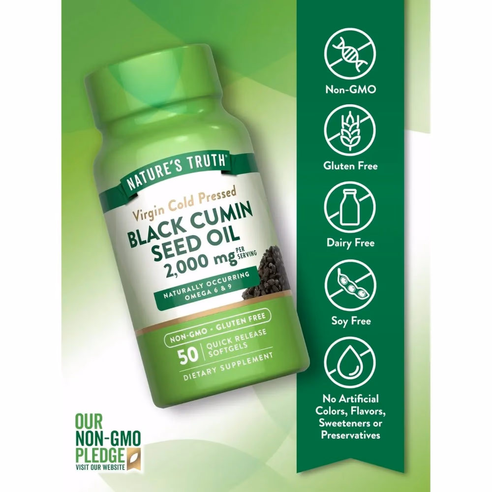 Natures Truth Black Cumin Seed Oil 2000Mg - 50 Softgels 4