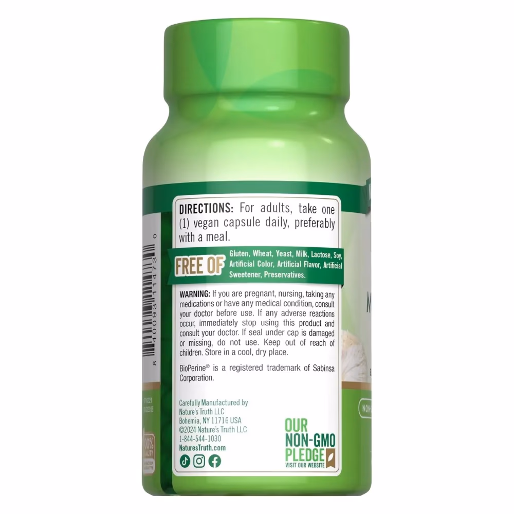Natures Truth Lions Mane Mushroom 2100Mg - 50 Vegetarian Capsules 3