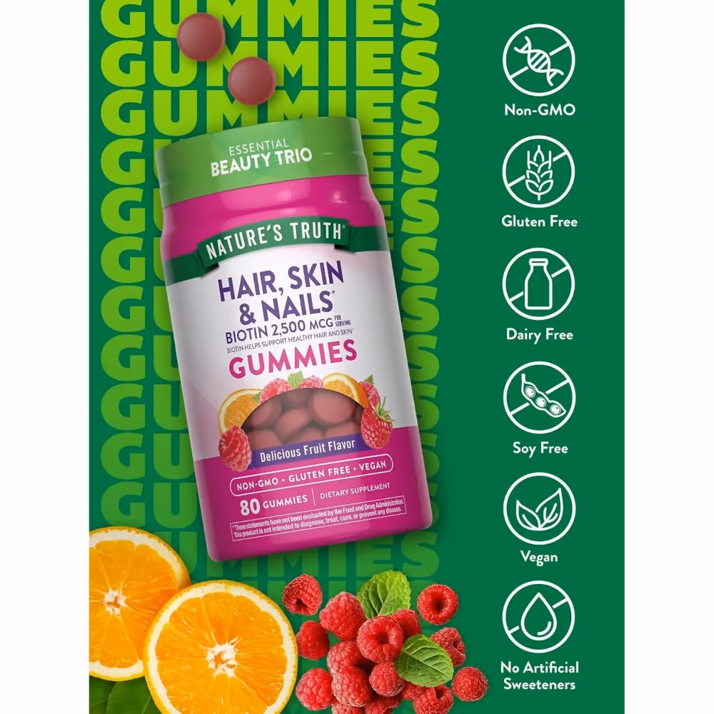 Natures Truth Gorgeous Hair Skin Nails - 80 Gummies 3