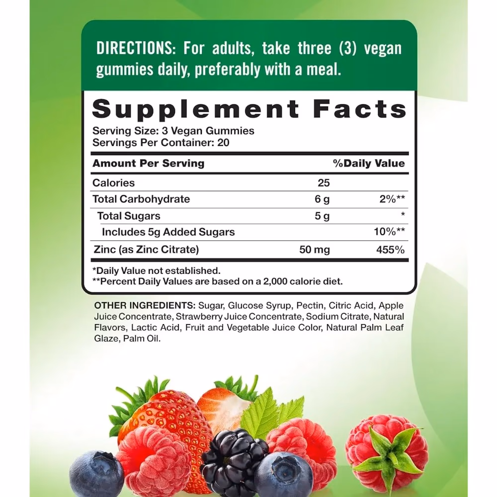 Natures Truth Extra Strength Zinc 50Mg Gummies - 60 Gummies 2