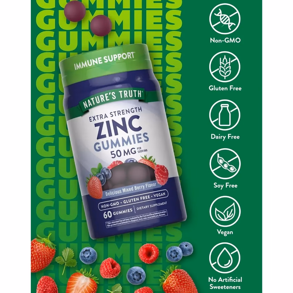 Natures Truth Extra Strength Zinc 50Mg Gummies - 60 Gummies 3