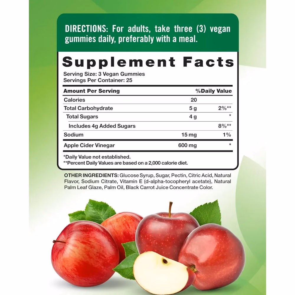 Natures Truth Apple Cider Vinegar 600Mg - 75 Gummies 3