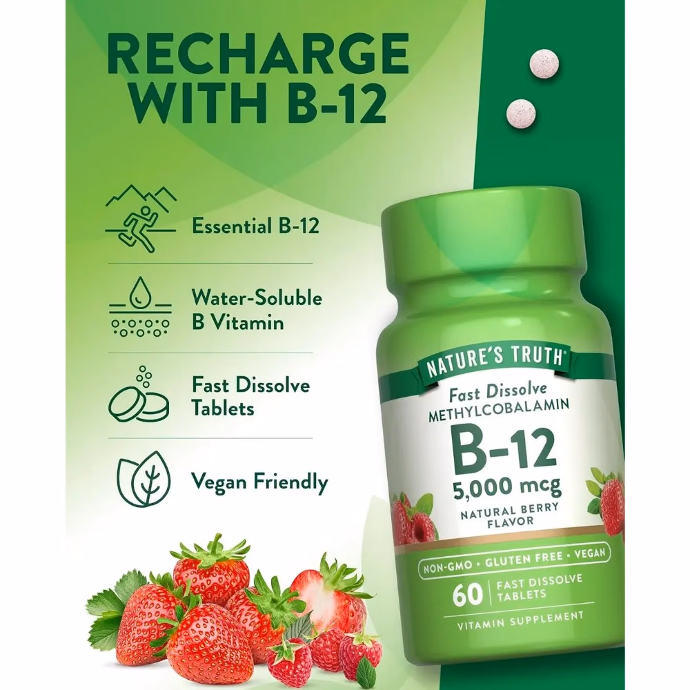 Natures Truth Methycobalamin B-12 5000Mcg - 60 Tablets 3