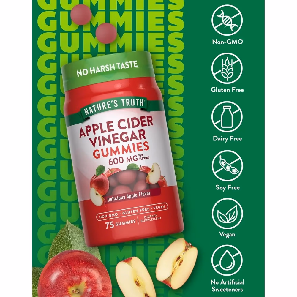Natures Truth Apple Cider Vinegar 600Mg - 75 Gummies 4