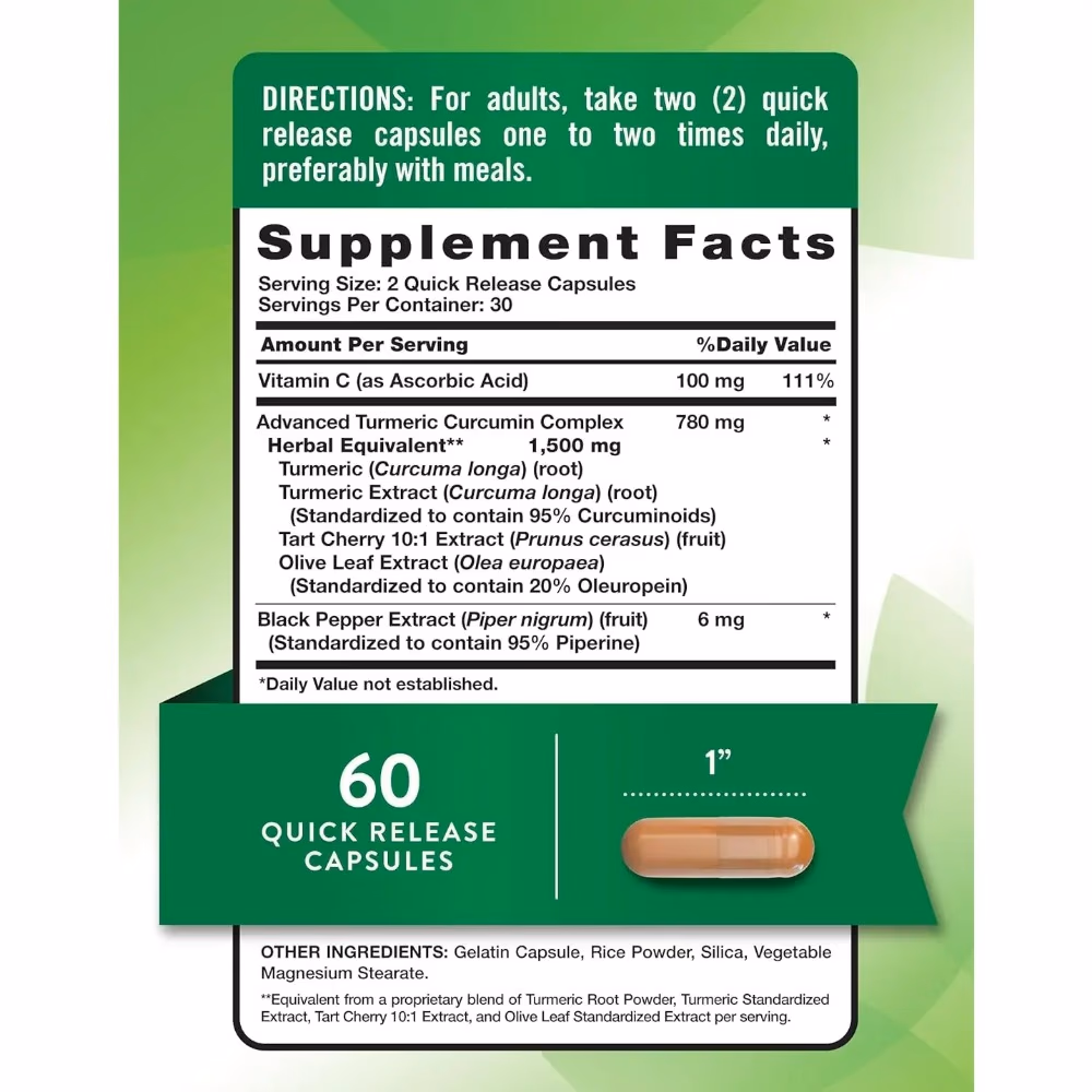 Natures Truth Turmeric Curcumin Complex 1500Mg - 60 Capsules 3