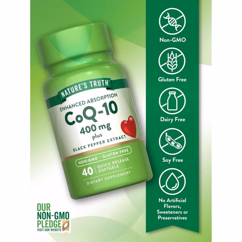 Natures Truth CoQ-10 400Mg Plus Black Pepper Extract 40 Softgels 5