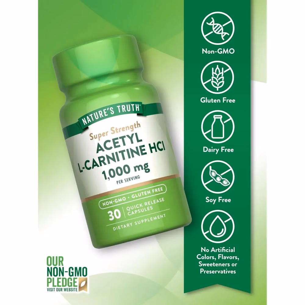 Natures Truth Acetyl L-Carnitine HCL 1000Mg - 30 Quick Release Capsules 5